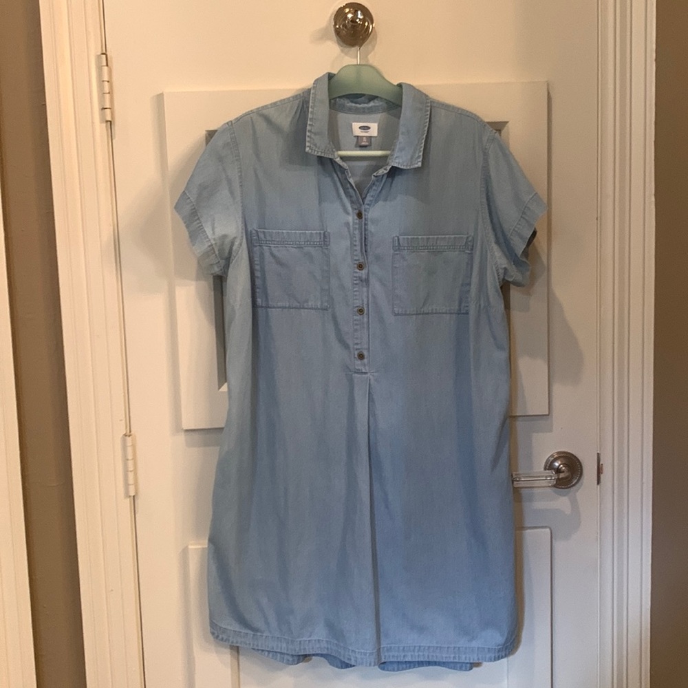 Casual chambray dress (XL) 100% Cotton